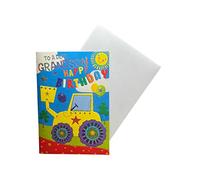 "Express Yourself" Birthday Card for Grandson - Includes Envelope - Featuring Animated Tractor for Him
