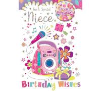 "Express Yourself" Birthday Card with Included Badges for A Special Niece - Includes Keepsake and Badge - Loud Speaker attached mic with beautiful star decoration.
