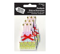 Express Yourself Cake with Candles Handmade Stick-On Decorations Pack of 3