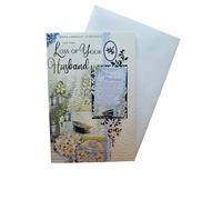 "Express Yourself" Deepest Sympathy card on the Loss of your husband - Includes Keepsake and Envelope - remembrance Candles and Flower design.
