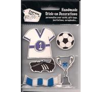 Express Yourself DIY, self Adhesive, Blue Football Items Topper - Ideal for Card Making, Scrapbooking, Papercrafts, Childrens Crafts etc