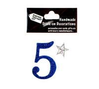 Express Yourself DIY, self Adhesive Blue Number 5 Topper - Ideal for Card Making, Scrapbooking, Papercrafts, Childrens Crafts etc
