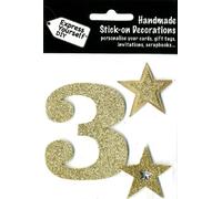 Express Yourself DIY, self Adhesive, Gold 3, Topper - Ideal for Card Making, Scrapbooking, Papercrafts, Childrens Crafts etc