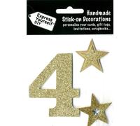 Express Yourself DIY, self Adhesive, Gold 4, Topper - Ideal for Card Making, Scrapbooking, Papercrafts, Childrens Crafts etc