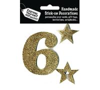 Express Yourself DIY, self Adhesive, Gold 6, Topper - Ideal for Card Making, Scrapbooking, Papercrafts, Childrens Crafts etc