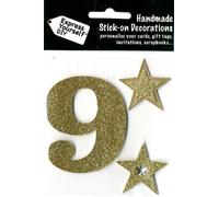 Express Yourself DIY, self Adhesive, Gold 9, Topper - Ideal for Card Making, Scrapbooking, Papercrafts, Childrens Crafts etc