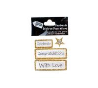 Express Yourself DIY, self Adhesive, Gold Congratulations Tag, Topper - Ideal for Card Making, Scrapbooking, Papercrafts, Childrens Crafts etc