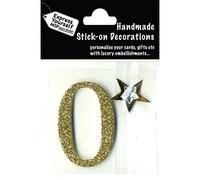 Express Yourself DIY, self Adhesive, Gold Number 0, Topper - Ideal for Card Making, Scrapbooking, Papercrafts, Childrens Crafts etc