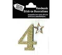 Express Yourself DIY, self Adhesive, Gold Number 4, Topper - Ideal for Card Making, Scrapbooking, Papercrafts, Childrens Crafts etc
