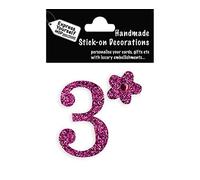 Express Yourself DIY, self Adhesive, Pink Number 3, Topper - Ideal for Card Making, Scrapbooking, Papercrafts, Childrens Crafts etc