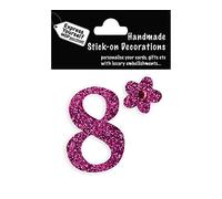 Express Yourself DIY, self Adhesive, Pink Number 8, Topper - Ideal for Card Making, Scrapbooking, Papercrafts, Childrens Crafts etc