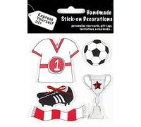 Express Yourself DIY, self Adhesive, Red/White Footbal Topper - Ideal for Card Making, Scrapbooking, Papercrafts, Childrens Crafts etc