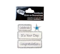 Express Yourself DIY, self Adhesive, Silver It's Your Day Tag, Topper - Ideal for Card Making, Scrapbooking, Papercrafts, Childrens Crafts etc