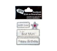 Express Yourself DIY, self Adhesive, Silver Mum Tag, Topper - Ideal for Card Making, Scrapbooking, Papercrafts, Childrens Crafts etc