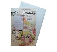 "Express Yourself" Eternal Roses Heartfelt Sympathy Card with the Rose Beyond the Wall - Includes Keepsake and Envelope - Remembrance Candles and Flower design.