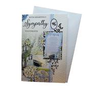 "Express Yourself" Footprints of Comfort Heartfelt Sympathy Card with Footprints - Includes Keepsake and Envelope - Remembrance Candles and Flower design.