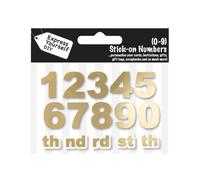 Express Yourself (Gold) Stick-on Numbers 0-9 with Ordinal Indicators, Self-Adhesive DIY Craft Stickers for Cards, Gifts, Scrapbooks