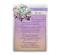 "Express Yourself" in Loving Memory I Miss You Always - Graveside Plastic Keepsake - Lilies Flower Design on Purple Font and Blank Space for Personalization