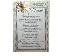 "Express Yourself" In Loving Memory Of A Very Dear Friend - Graveside Plastic Keepsake - Lilies Flower Design and Blank Space for Personalization