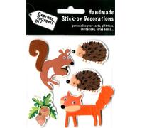 Express Yourself MIP "Forest Animals 3D Stickers, Acrylic, Multicoloured, 3-Piece