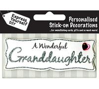 Express Yourself MIP Granddaughter (Silver) Caption Topper - Self Adhesive Greeting Card Craft Embellishment Sticker Set for Card Making, Gift Wrapping, Scrapbooking, Paper Crafts and DIY Projects