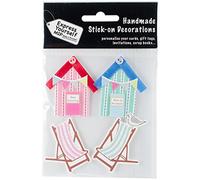 Express Yourself DIY, self Adhesive, Beach Huts & Deckchairs Topper - Ideal for Card Making, Scrapbooking, Papercrafts, Childrens Crafts etc