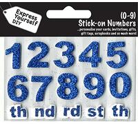Express Yourself MIP Numbers 0-9 (Blue) Age Topper - Self Adhesive Greeting Card Craft Embellishment Sticker Set for Card Making, Gift Wrapping, Scrapbooking, Paper Crafts and DIY Projects