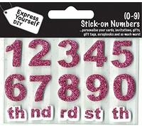 Numbers 0-9 (Pink) Age Topper - Self Adhesive Greeting Card Craft Embellishment Sticker Set for Card Making, Gift Wrapping, Scrapbooking, Paper Crafts and DIY Projects - Express Yourself MIP