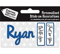 Express Yourself MIP, self adhesive Blue Male Name 'Ryan' Sticker - Ideal for Card Making, Gift Wrapping, Scrapbooking, Papercrafts, Childrens Crafts etc