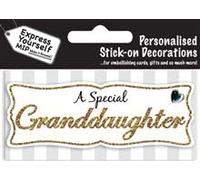 Express Yourself MIP, self Adhesive, Granddaughter (Gold) Caption Topper - Ideal for Card Making, Scrapbooking, Papercrafts, Childrens Crafts etc