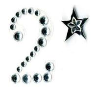 Express Yourself MIP, self Adhesive, Rhinestone Number 2, Topper - Ideal for Card Making, Scrapbooking, Papercrafts, Childrens Crafts etc