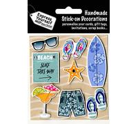Express Yourself MIP, self adhesive Summer Beach Holiday Toppers - Ideal for Card Making, Gift Wrapping, Scrapbooking, Papercrafts, Childrens Crafts etc