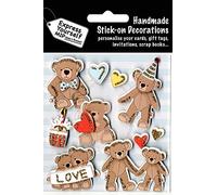 Express Yourself MIP, self adhesive Teddy Bears Party Toppers - Ideal for Card Making, Gift Wrapping, Scrapbooking, Papercrafts, Childrens Crafts etc