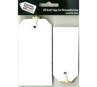 Express Yourself MIP, self Adhesive, White Tags - 10 Large & 10 Small, Ideal for Gift Wrapping, Card Making, Scrapbooking, Papercrafts, Childrens Crafts etc