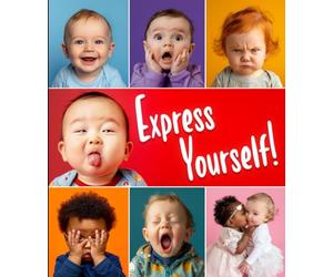 Express Yourself!: My First Book of Emotions - A Cute Montessori Book with 12 Adorable and Squishy Baby Faces - Including Encouraging Sentences for ... Learning About Feelings, Fun, and Development