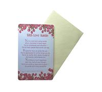 Express Yourself Plastic Keepsake Card with Love Auntie Theme - Includes Envelope - Empty Template on The Back to Write from whom to who it is