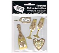 Express Yourself Silver Champagne & Heart Handmade Decorations - Color: Gold