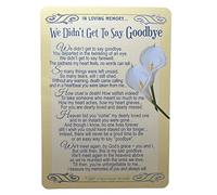 "Express Yourself" We Didn`t Get To Say Goodbye - Graveside Plastic Keepsake - Lilies Flower Design on a Yellow Font and Blank Space for Personalization