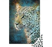 Expression Leopard 1000-Piece Puzzle for Adults, 38x26cm/1000pcs, White Pieces for Organised Sorting; for An Enjoyable Break at The Table