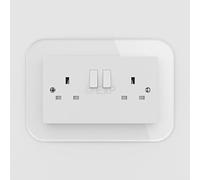 Expression Products Double Light Switch or Plug Socket Back Plate Finger Surround Panel Clear (8 ColoursAvailable) - Free Trolley Token Material Sample Included per Shipment