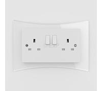 Expression Products Double Light Switch or Plug Socket Back Plate Finger Surround Panel Clear (8 ColoursAvailable) - Free Trolley Token Material Sample Included per Shipment