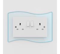 Expression Products Double Light Switch or Plug Socket Back Plate Finger Surround Panel Cool Blue Tint (8 ColoursAvailable) - Free Trolley Token Material Sample Included per Shipment