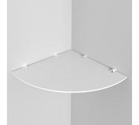 Expression Products Large Acrylic Corner Shelf 300mm approx 12", Free Trolley Token Material Sample Included per Shipment, White