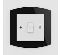 Expression Products Single Light Switch or Plug Socket Back Plate Finger Surround Panel Black Free Trolley Token Material Sample Included per Shipment