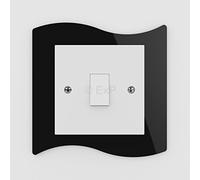 Expression Products Single Light Switch or Plug Socket Back Plate Finger Surround Panel Black Free Trolley Token Material Sample Included per Shipment