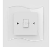 Expression Products Single Light Switch or Plug Socket Back Plate Finger Surround Panel Clear Free Trolley Token Material Sample Included per Shipment