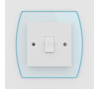 Expression Products Single Light Switch or Plug Socket Back Plate Finger Surround Panel Cool Blue Tint Free Trolley Token Material Sample Included per Shipment