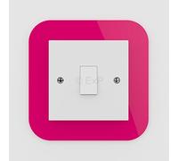 Expression Products Single Light Switch or Plug Socket Back Plate Finger Surround Panel Pink Free Trolley Token Material Sample Included per Shipment
