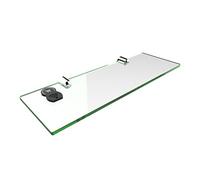 Expression Products Straight Acrylic Safety Shelf 300mm x100mm, Bathroom, Bedroom, Office, Free Trolley Token Material Sample Included per Shipment - Glass Effect