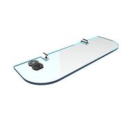 Expression Products Straight Acrylic Safety Shelf 300mm x100mm, Bathroom, Bedroom, Office, Free Trolley Token Material Sample Included per Shipment - Cool Blue Tint